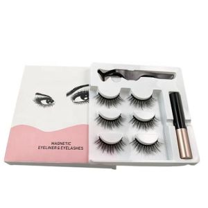 Natural Black 15mm Magnetic False Lashes With Black Cotton Band