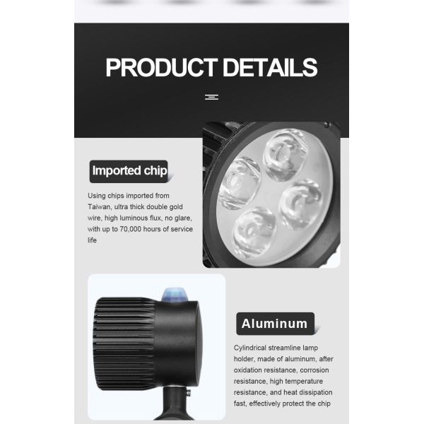 Adjustable Gooseneck Work Lamp Portable Short Arm LED Machine Work Light