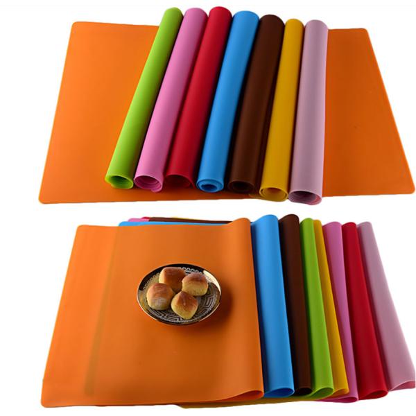 Soft Foldable Silicone Food Table Mat Baking Mat Rectangle Shape for Table Decoration