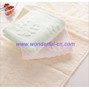 3D Jacquard 420GSM organic cotton amazon pink holiday hand towels