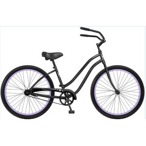 Step Through Design 26 Inch Beach Cruiser Bike with Coaster Foot Brake and White