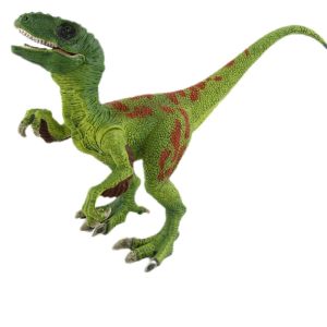 Dinosaur Figure Set Realistic Hand Painted Green Velociraptor Figures with