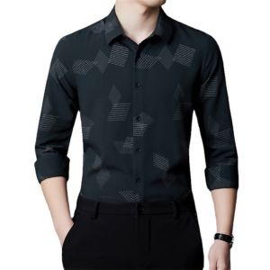 2022 100% cotton summer long sleeve shirt fashion solid design for men Pattern