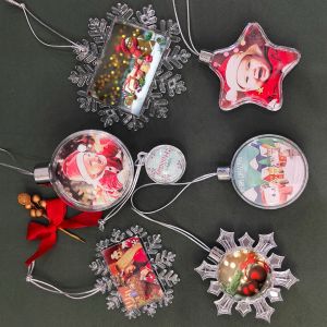 Sublimation Christmas Ornaments Blank High Transparent Plastic Snowflake