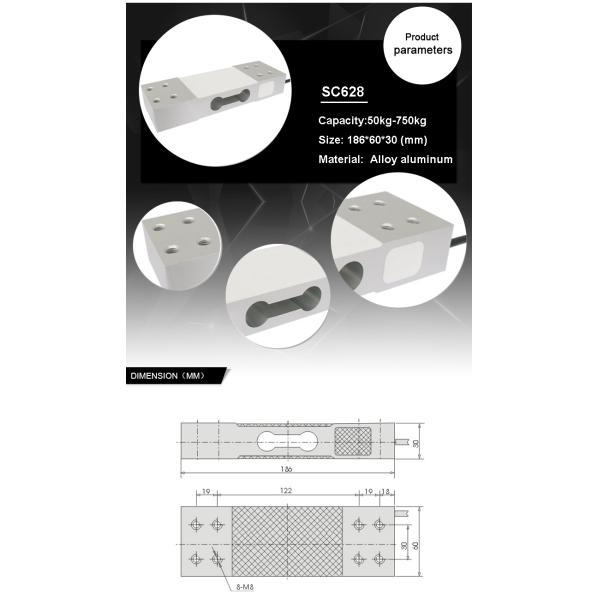 Material SC628 Strain Gauge Sensor Single Point Alloy Aluminum Load Cell 50-500 Kg 750 Kg for Platform Scale 600X600 mm