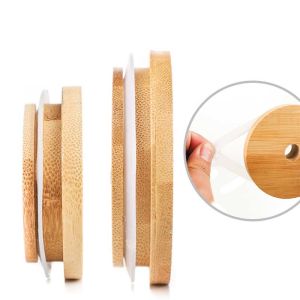Bamboo Wooden Lids Air Tight Lids For Storage Jar Perfume Candle Bottle Home