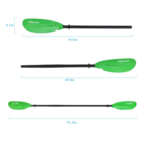 Adjustable 2 Pieces Paddle for Stand-Up Board Woowave Easy Packable Kayak Oar
