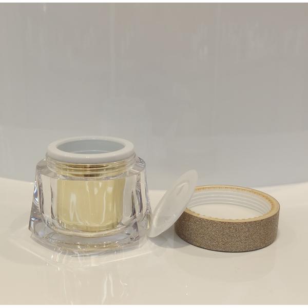 PETG Collar Material Double Wall Face Cream Container 30g for Other Cosmetic in Luxury White Transparent