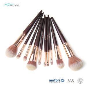 Synthetic Hair 12pcs Wooden Handle Makeup Brushes