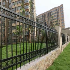 TLSW Blue White Picket Wrought Iron Fence Panels Rustproof