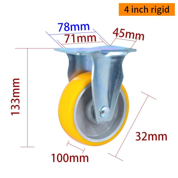 Buy EDL Medium Duty 4inch 150kg Plate TPU Caster by Rigid, Swivel and Brake type 504P-86A at wholesale prices