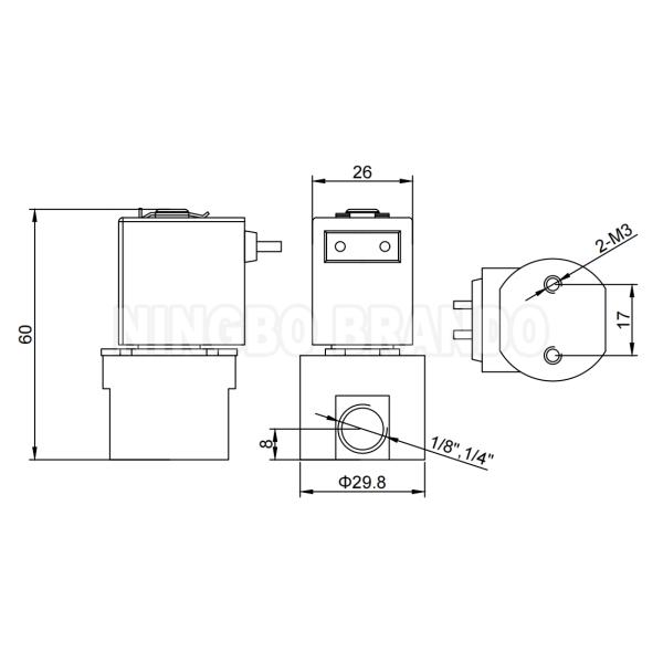 Dimension-logo Anti Corrosive Isolation Stainless Steel Solenoid Valve For Chemical Acid Alkali 1/8'' 1/4''