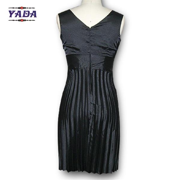 New casual korea lycra v-neck pleated sleeveless summer 2018 sexy night dresses dress women for sale