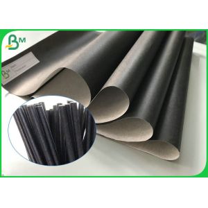 Custom Recyclable Food Grade Paper Roll 60gsm Printable Black Straw Paper Roll
