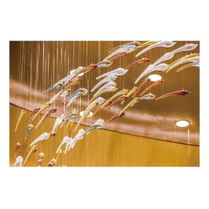 Glaze Art Ocean Theme Glass Fish Chandelier Creative Decorative Chandelier