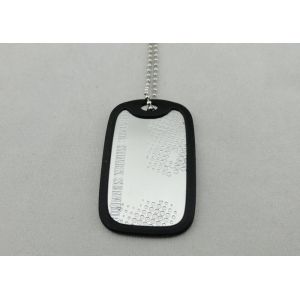 Aluminum Customizable Personalised Dog Tags For Men With Silicone Frame