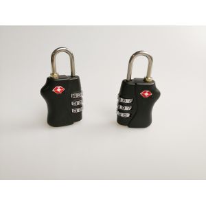 Black TSA Approved Combination Lock , PC Material 3 Combination Padlock
