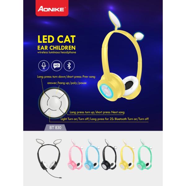 Colorful Luminous Bluetooth Earphones Children Wireless Headphone