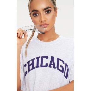 Chicago plus size women T shirt grey