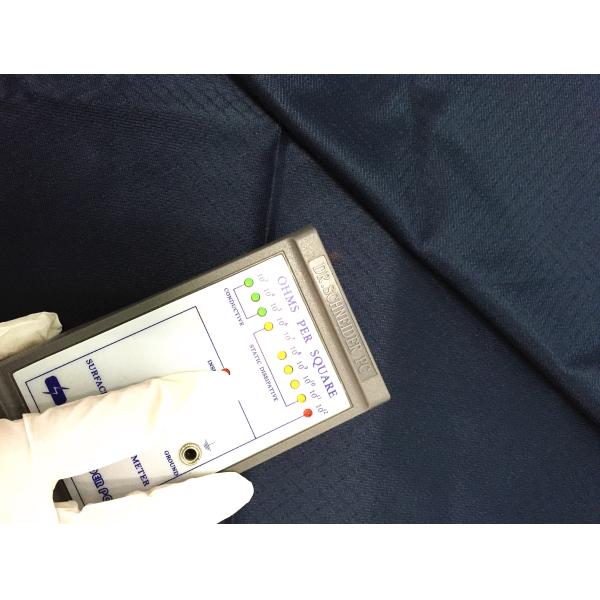 5mm Diamond Pattern Knitted Polyester ESD Fabric Dark Blue 135 GSM Weight