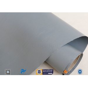 China Grey PVC Coated Fiberglasss Fabric 0.25mm 100CM Waterproof Heat Resistant on sale