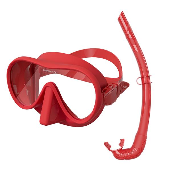 2024 CE Certified Single Tempered Glass Diving Gear Set for Adult Swimming Snorkel Mask Set
