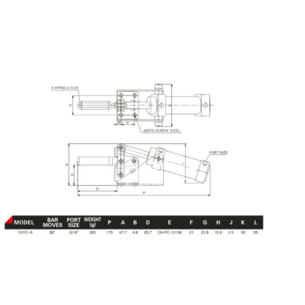 Automatic Small Pneumatic Clamps 10101-A Weight 280g Holding Capacity 50kgs