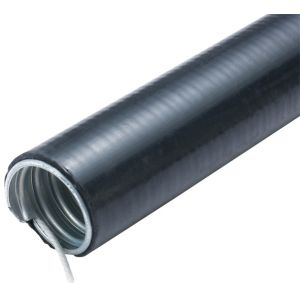 Black Electrical Flexible Metallic Tubing , Flexible Armoured Cable Conduit 3/8"