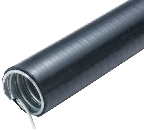 Black Electrical Flexible Metallic Tubing , Flexible Armoured Cable Conduit 3/8"