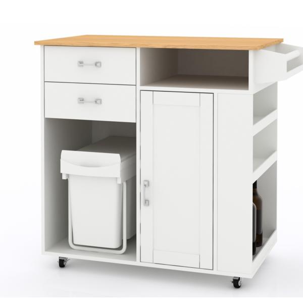 Buy Movable Kitchen Island On Wheels Wood / Granite / Marble Countertop at wholesale prices