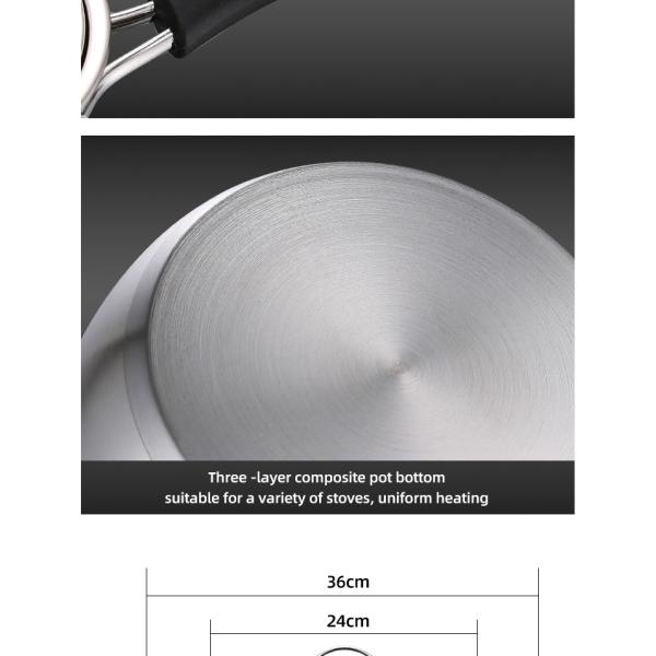 Amazon Top Seller Multipurpose 6Pcs Flat Bottom Milk Soup Pot Stainless Steel Cookware Sets With Glass Lid