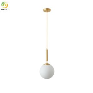Residential Gold Globe Glass Pendant Light Modern Simple Design