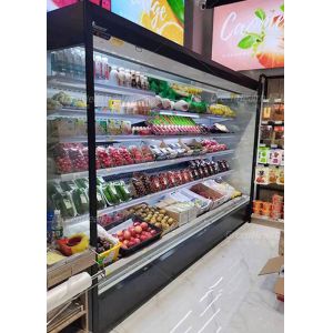 Efficient Copper Tube Aluminum Fin Multideck Open Chiller Automatic Defrost