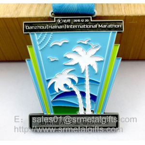 Metal Challenge Awards Medal with ribbon, custom enamel color filled challenge
