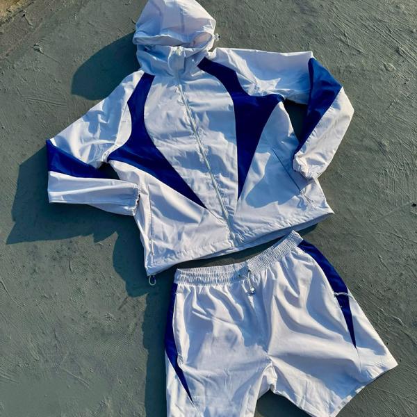 Windbreaker Jacket and Shorts Set Lightweight Sportswear Men Short Set Nylon Hoodie and Shorts Set Tracksuit Custom Manufacturer