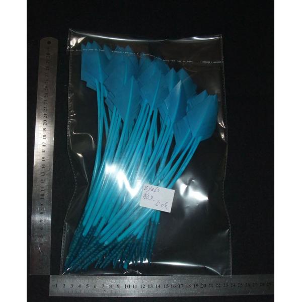 Dyed Arrow Head Striped Turkey Feather Quill with Silk Screen Printing