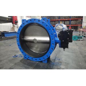 Large Size DN100-DN2600 DI Ductile Iron Double Eccentric Flanged Butterfly Valve
