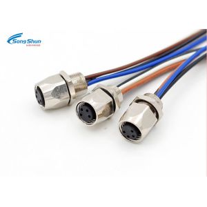M8 Female Male Industrial Cable Assemblies Socket Plug Connector To HRS DF14