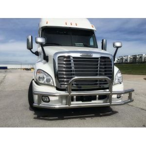304 Stainless Steel New Semi Truck Deer Guard With LED Lights For Freightliner