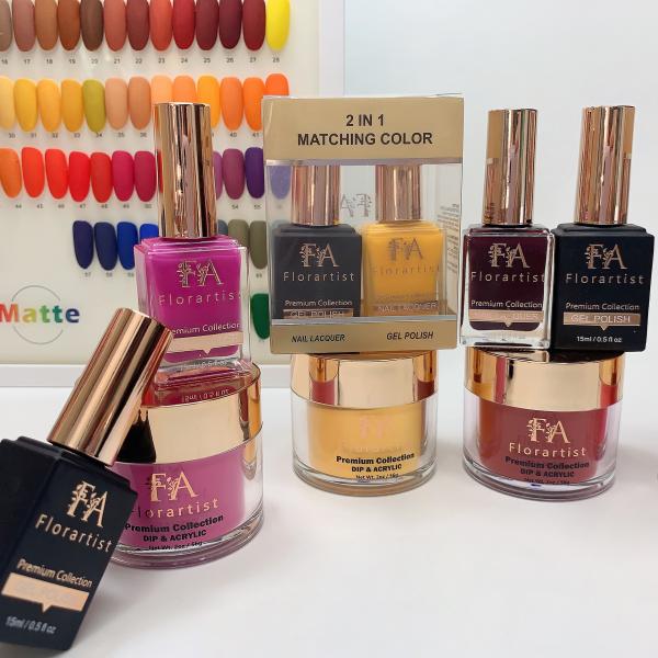 OEM Customize Private Label 3 in 1 Nail Set Dip Powder Gel Polish Color Matching Nail Polish