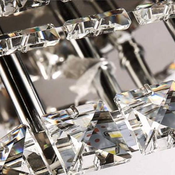 LED Luxury Modern Ceiling Crystal Pendant Light Remote Control Color For Living Room