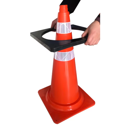 Quality SBR Traffic Cone Rubber Base Windproof 370x370mm 2kg for sale