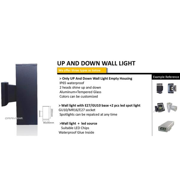 2x6W Up And Down Wall Lights Outdoor , Exterior Wall Sconce Lighting High Lumen LED Chips