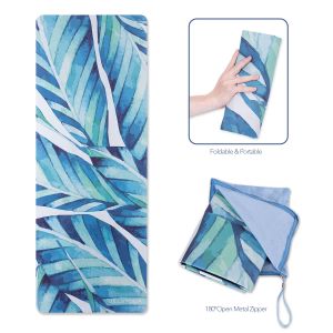 Folding Printed Travel Yoga Mat With Anti Corrosion Wet Slip Function