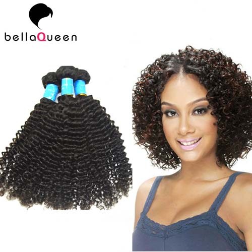 Buy Kinky Curly Natural Black Brazilian Virgin Human Hair Weaving Without Chemical at wholesale prices