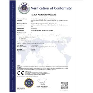 Shandong Yibo Yangguang Engineering Materials Co., Ltd. Certifications