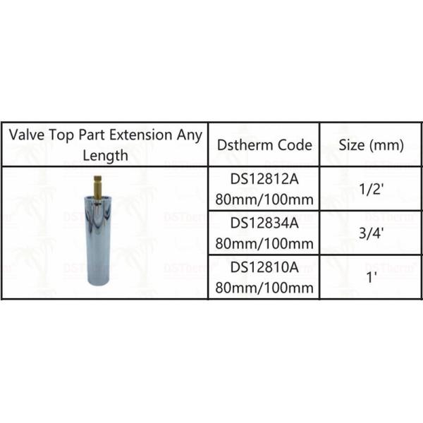 Chrome Plated Valve Cartridge With Extension Sleeve 1/2" - 1" Customized Size