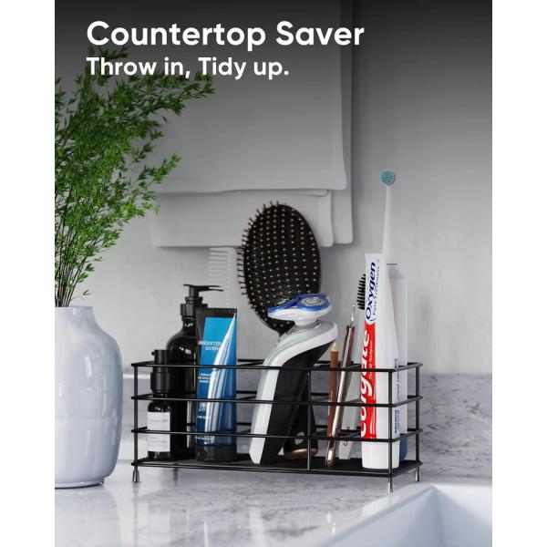 Durable Rust and Slip Resistant Toothbrush Holder Bathroom Accessories Organizer with 7 Slots