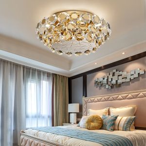 Modern LED Crystal Chandelier Luxury Gold Lustres round chandelier crystal