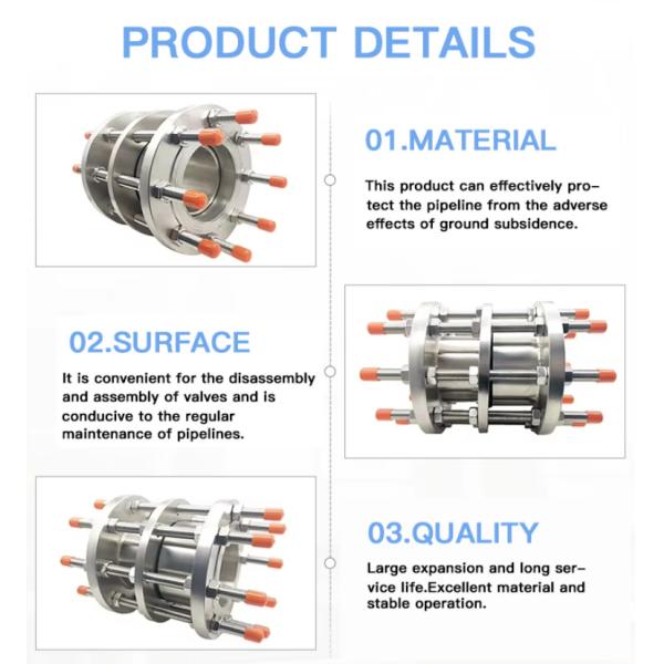 BS Standard PN10 PN16 SS316 Stainless Steel Double Flange Telescopic Dismantling Joint